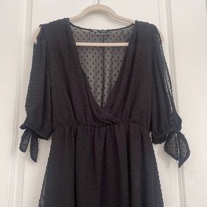 Zara Black polka dot dress